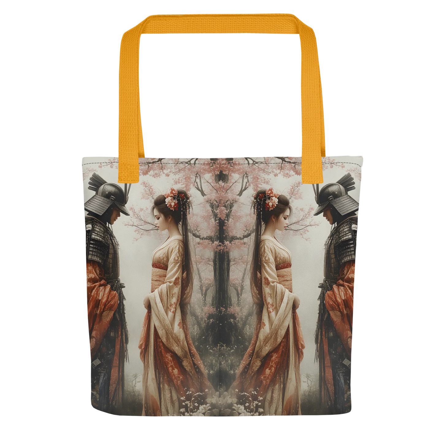Geisha and her Samurai tote bag all over print