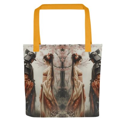 Geisha and her Samurai tote bag all over print