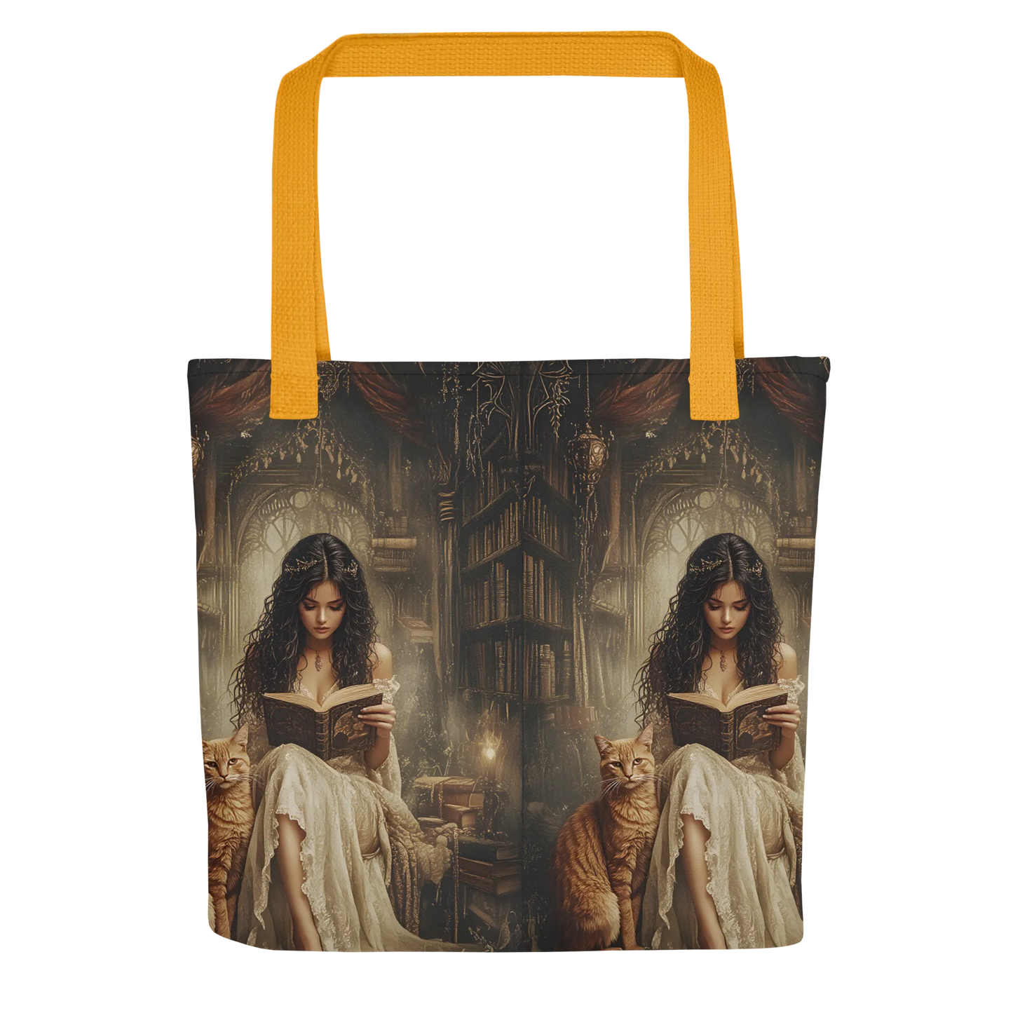 The Librarian tote bag all over print