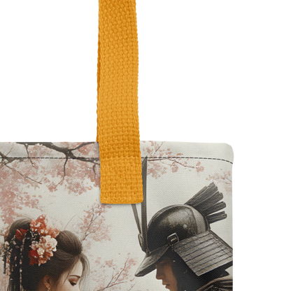 Geisha and her Samurai tote bag all over print