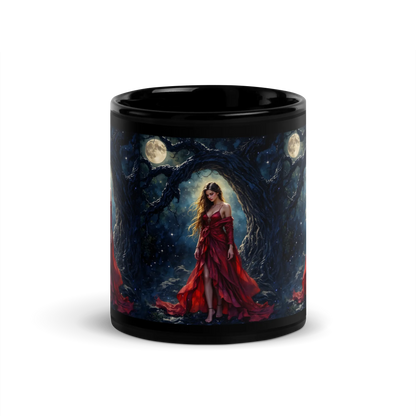 Lady in Red black mug