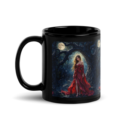 Lady in Red black mug