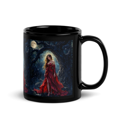 Lady in Red black mug