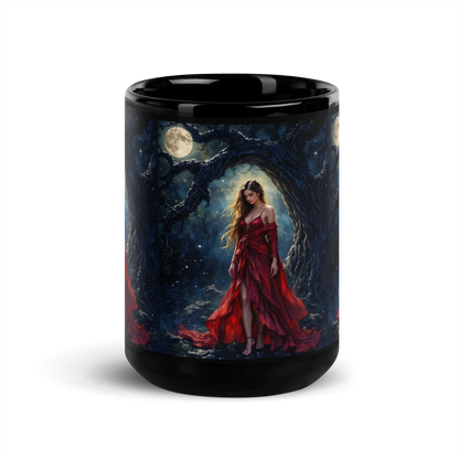 Lady in Red black mug