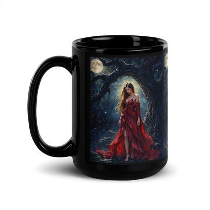 Lady in Red black mug