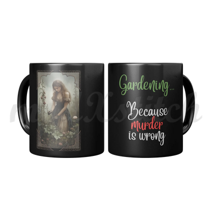 Gardening...  Black Mug 11oz