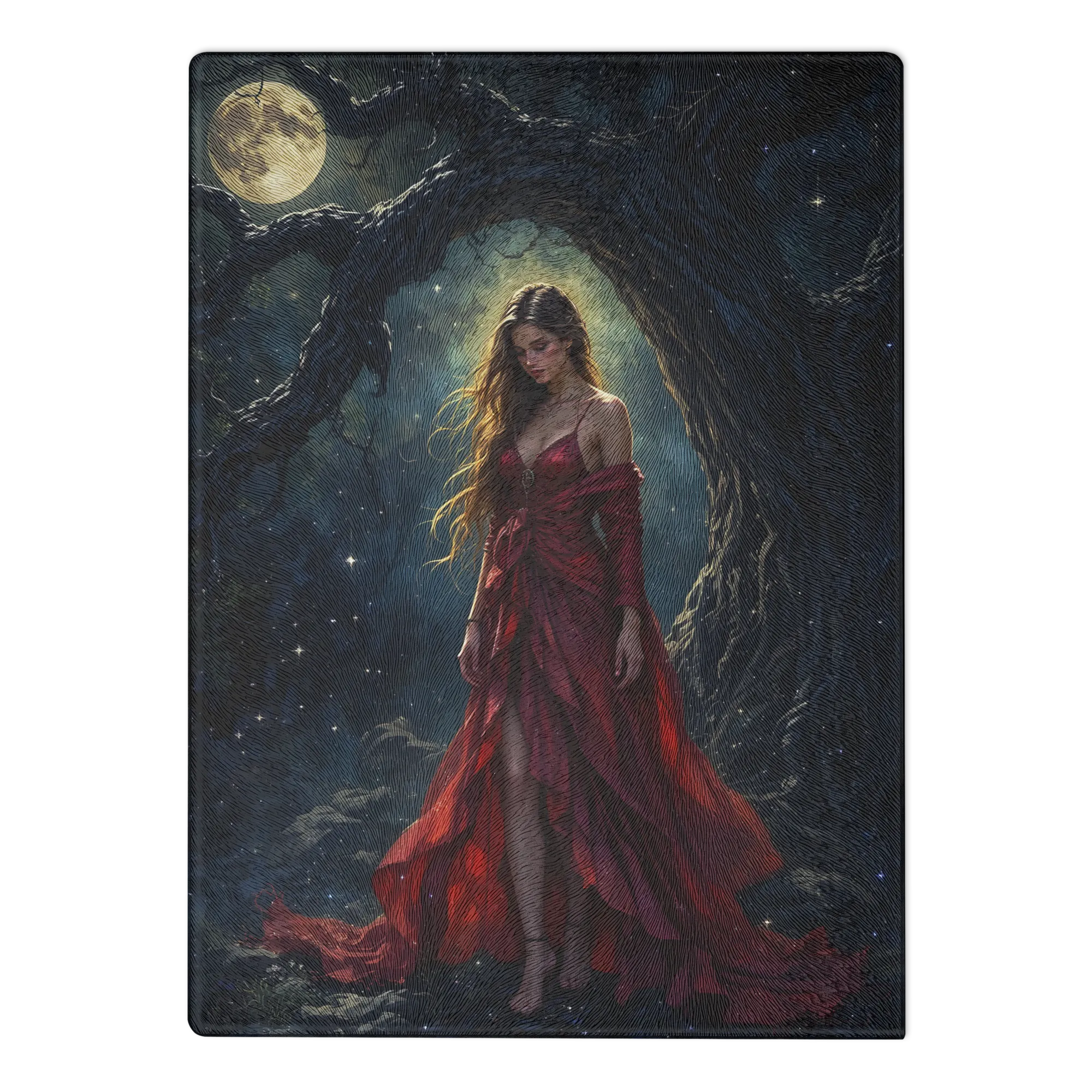 Lady in Red glass cutting board