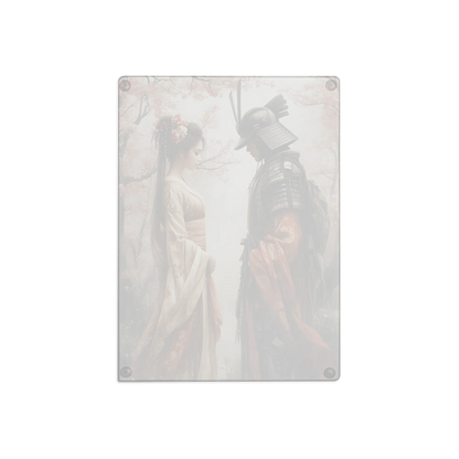 Geisha and her Samurai glass cutting board