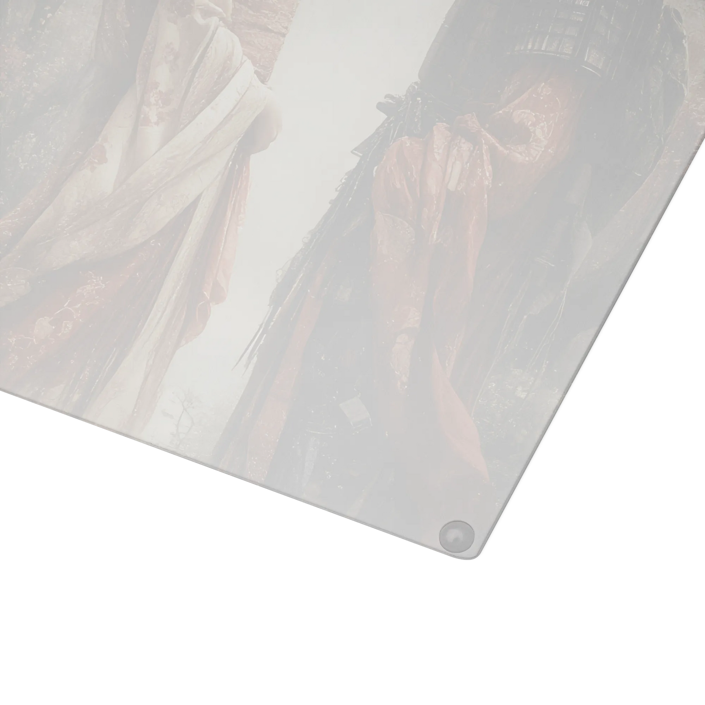 Geisha and her Samurai glass cutting board