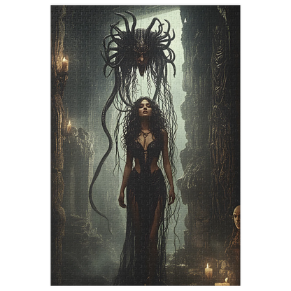 Birth of Medusa Jigsaw puzzle with tin