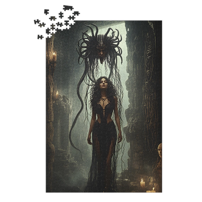 Birth of Medusa Jigsaw puzzle with tin