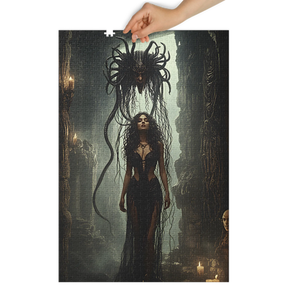 Birth of Medusa Jigsaw puzzle with tin