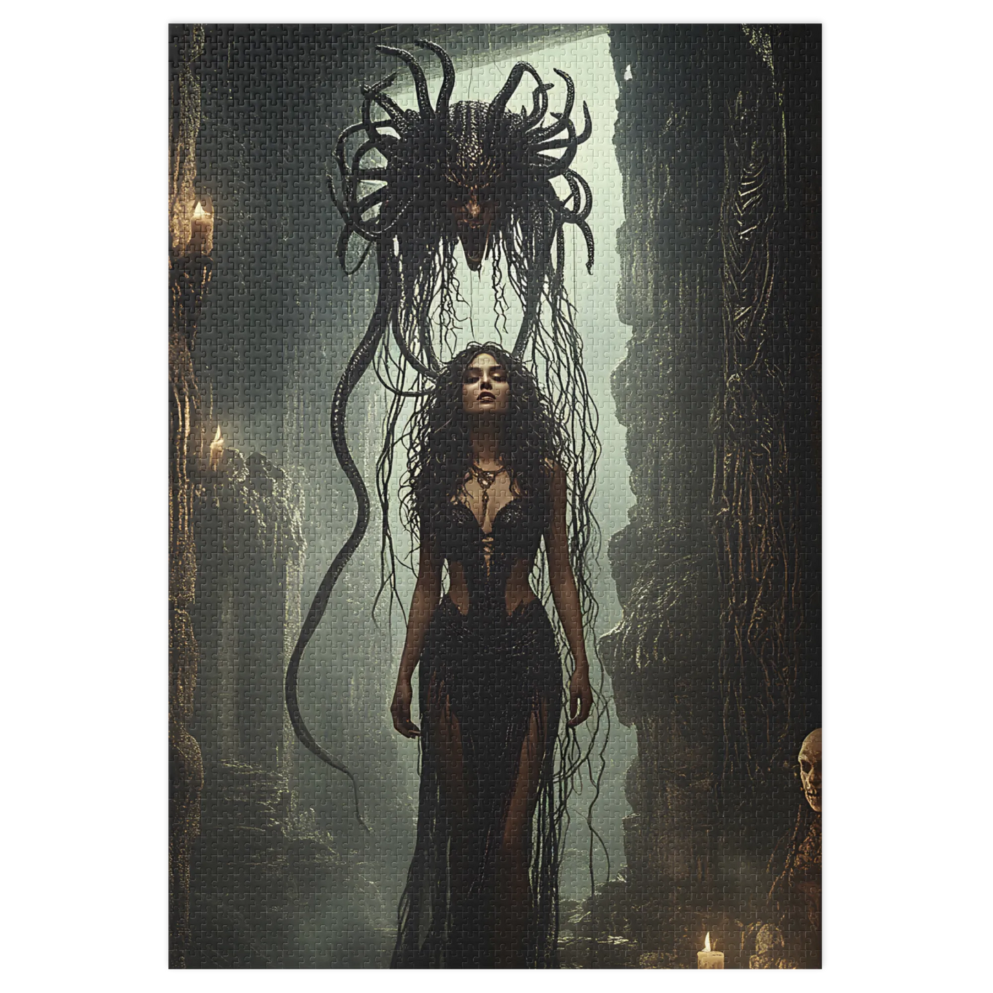 Birth of Medusa Jigsaw puzzle with tin