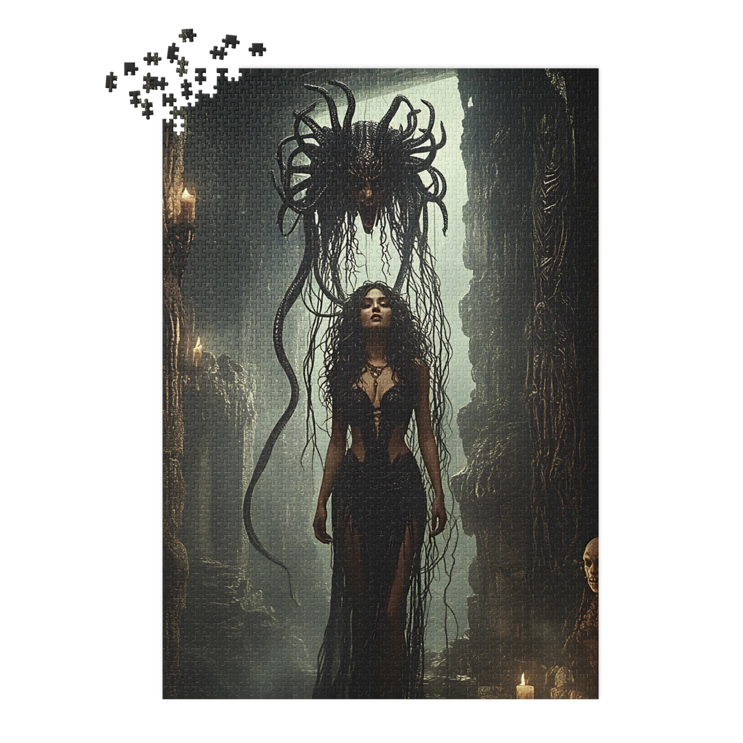 Birth of Medusa Jigsaw puzzle with tin