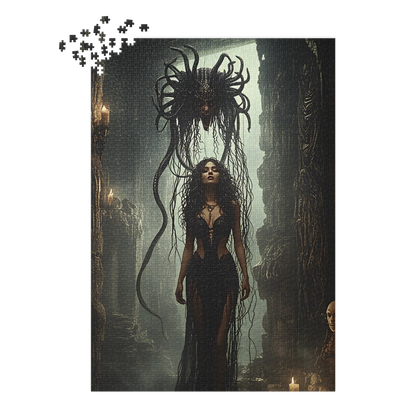 Birth of Medusa Jigsaw puzzle with tin