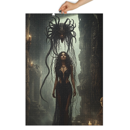 Birth of Medusa Jigsaw puzzle with tin