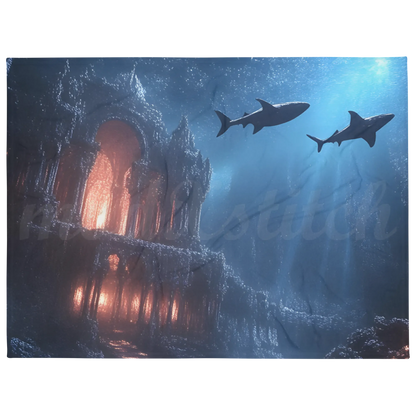Atlantis City Ruins Large Throw Blanket