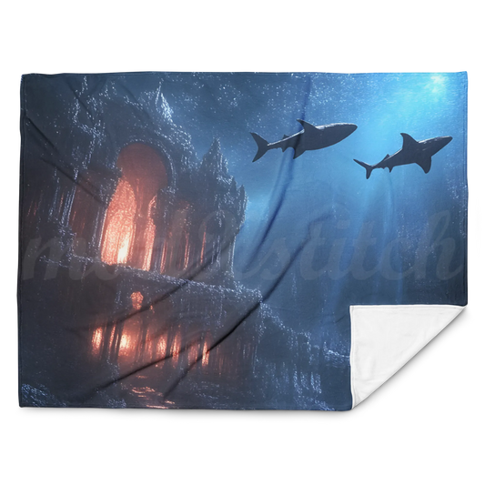 Atlantis City Ruins Large Throw Blanket