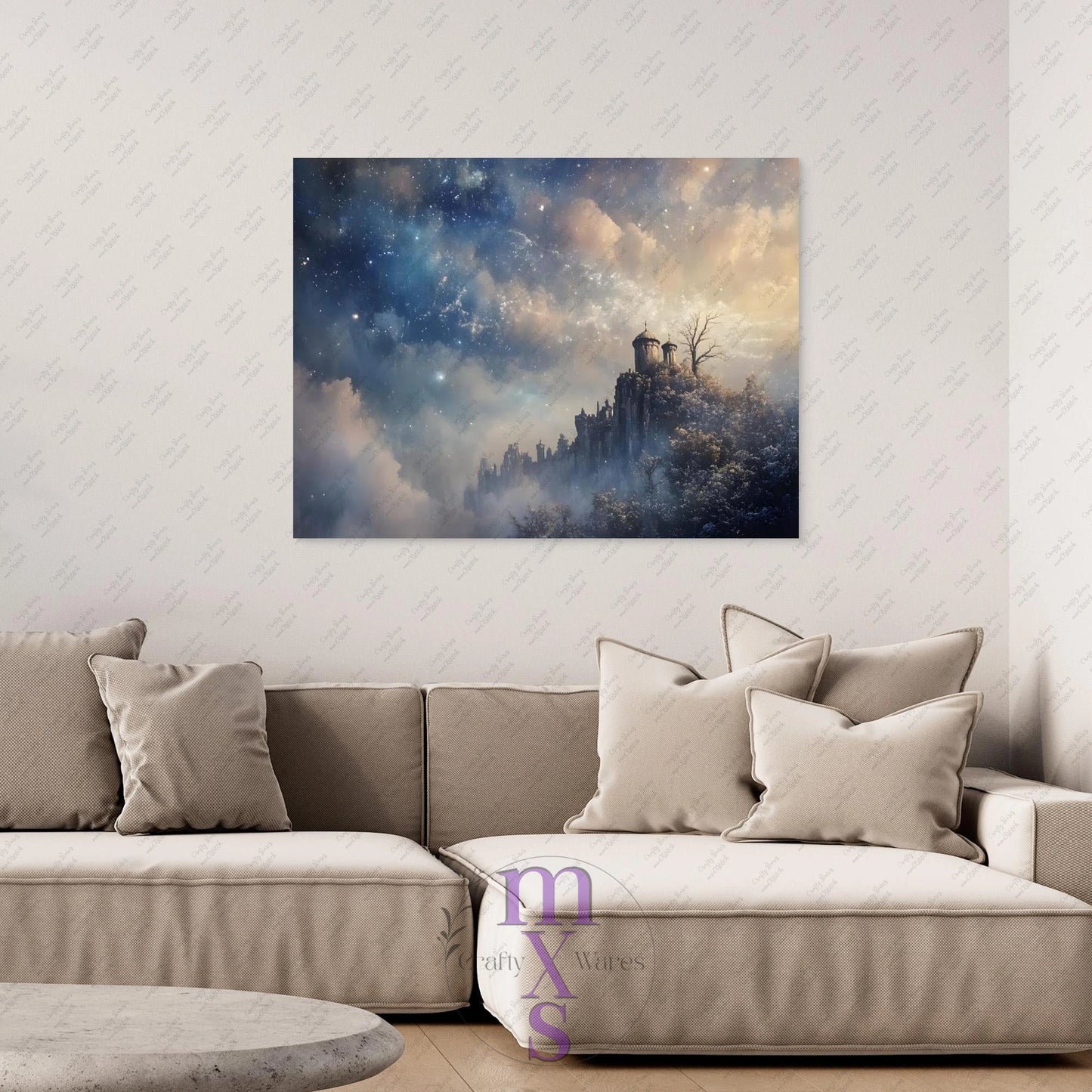 Watermarked - Evening View canvas wall art (world)
