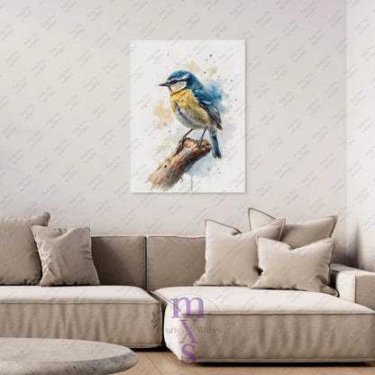 Watermarked - The Blue Tit canvas wall art (world)