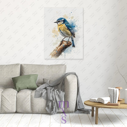 Watermarked - The Blue Tit canvas wall art (world)
