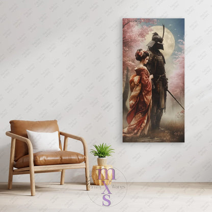 Watermarked - Geisha & Her Samurai 4 canvas wall art (world)