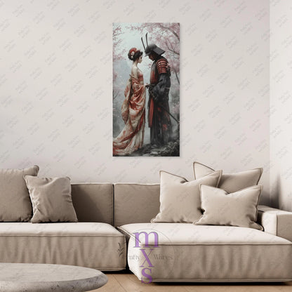 Watermarked - Geisha & Her Samurai 3 canvas wall art (world)