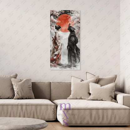 Watermarked - Geisha & Her Samurai 1 canvas wall art (world)