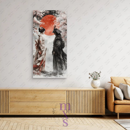 Watermarked - Geisha & Her Samurai 1 canvas wall art (world)