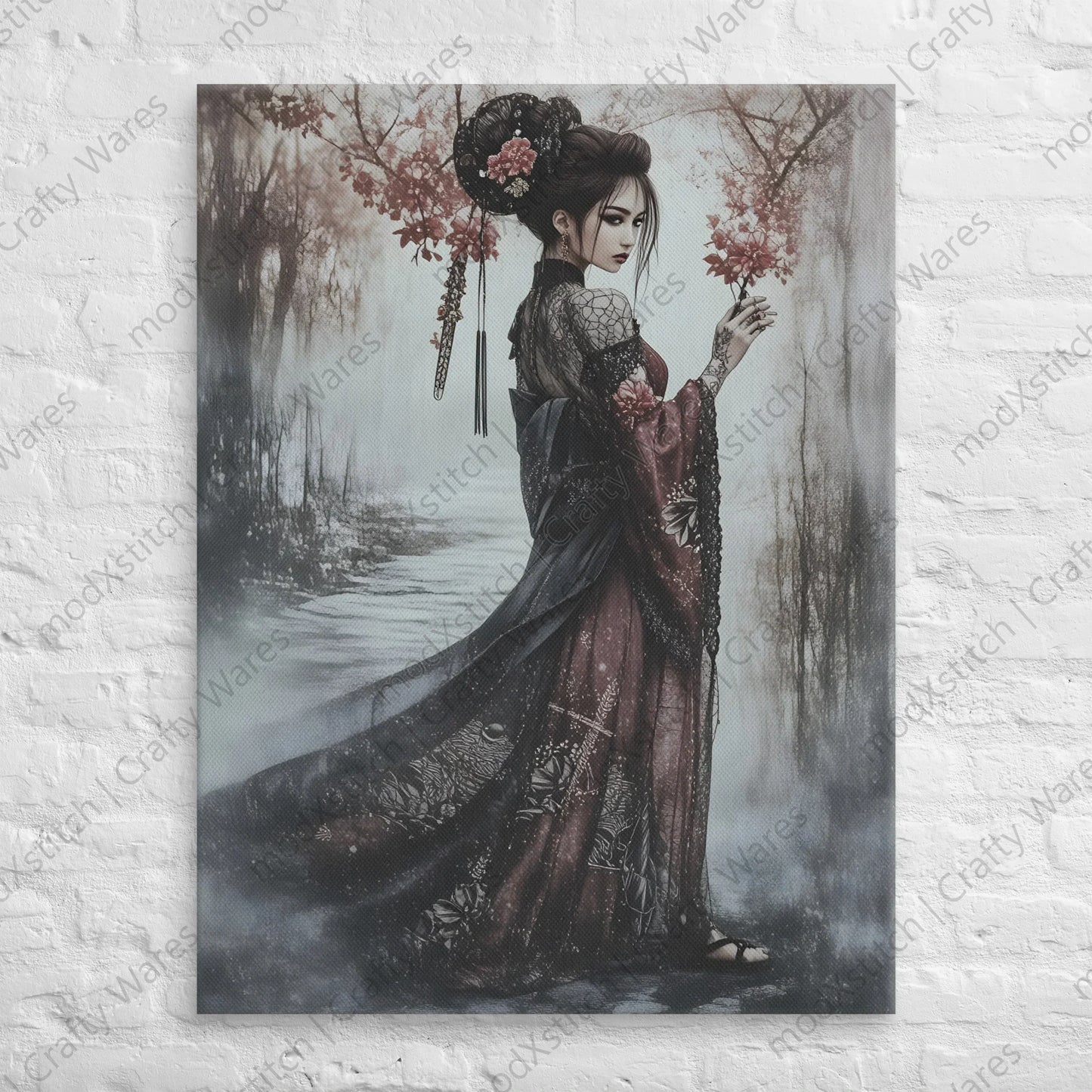 Watermarked - Sakura Promenade canvas wall art