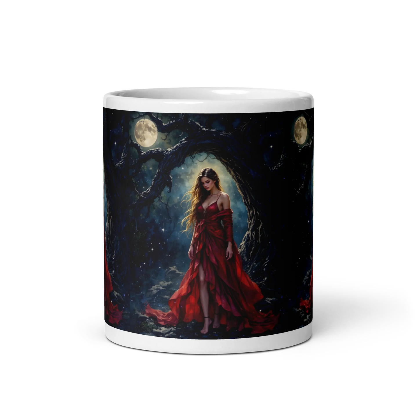 Lady in Red white mug