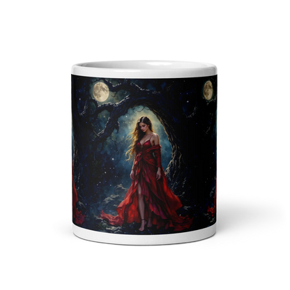 Lady in Red white mug