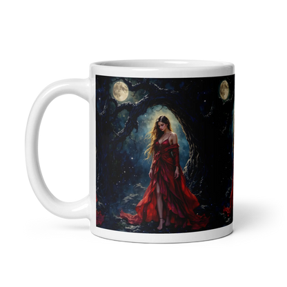 Lady in Red white mug