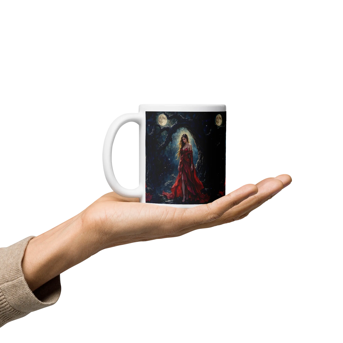 Lady in Red white mug