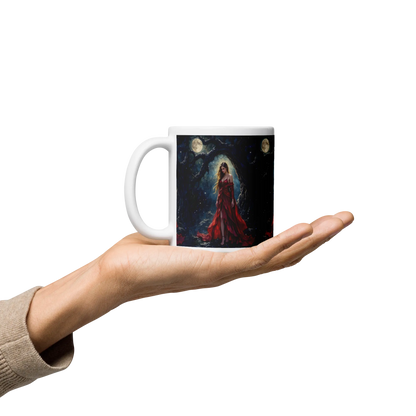 Lady in Red white mug