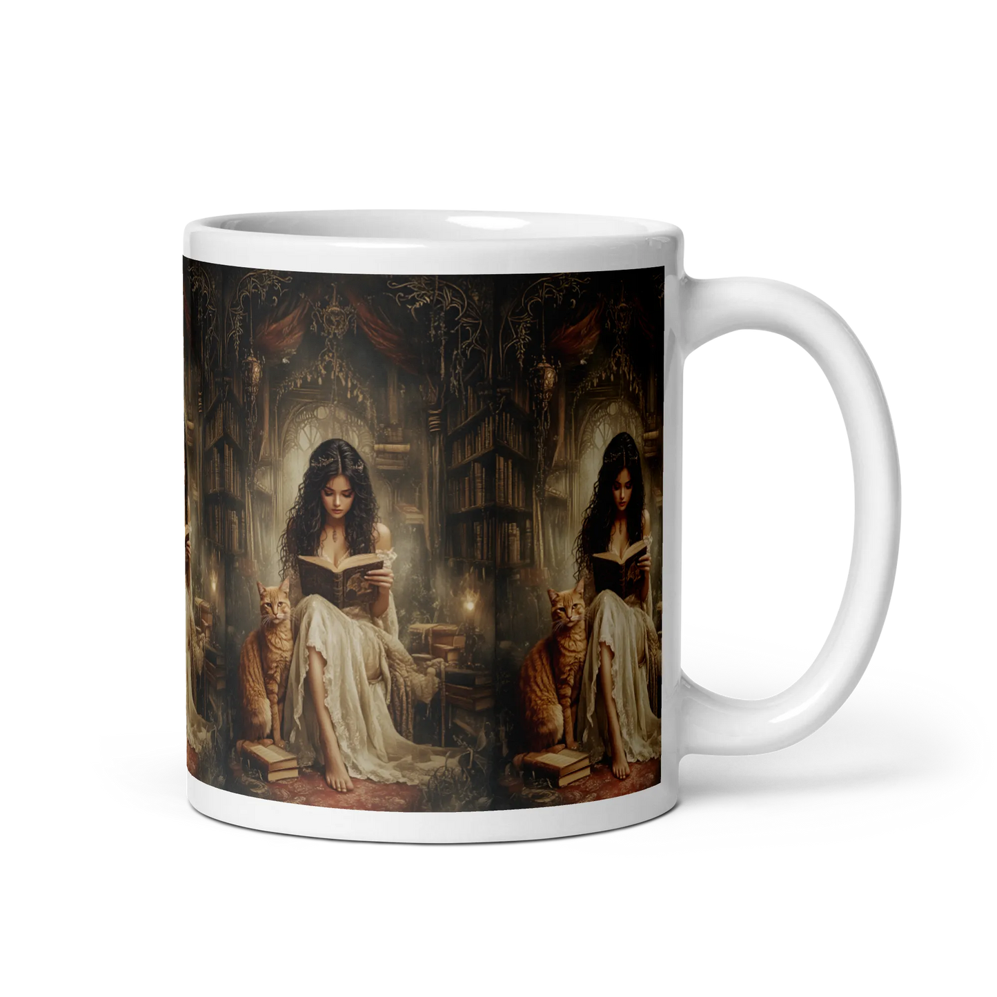 The Librarian white mug