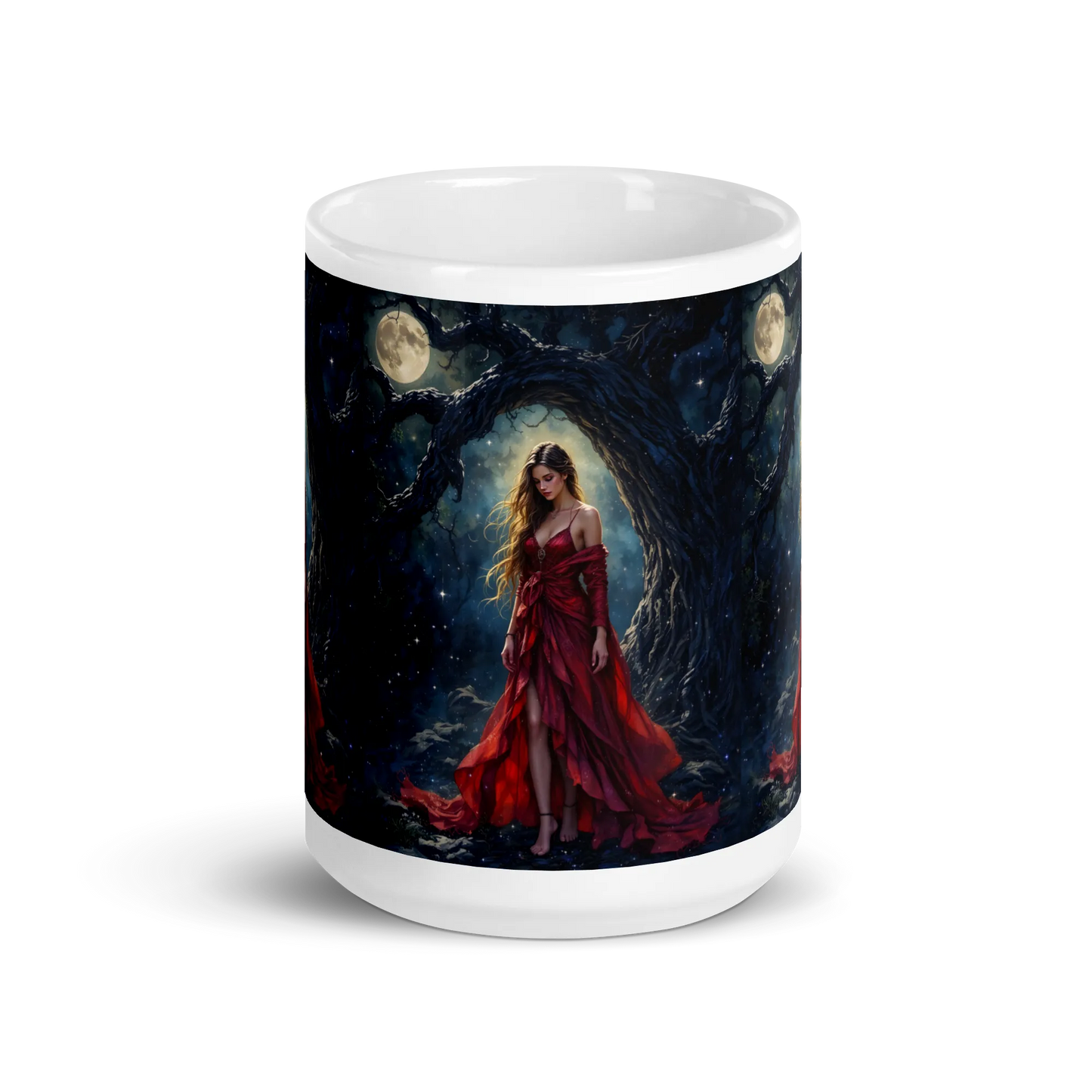 Lady in Red white mug