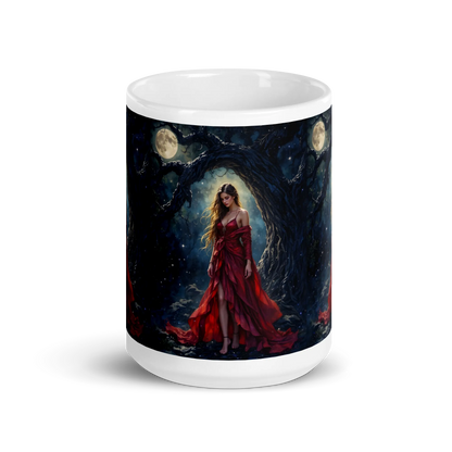 Lady in Red white mug