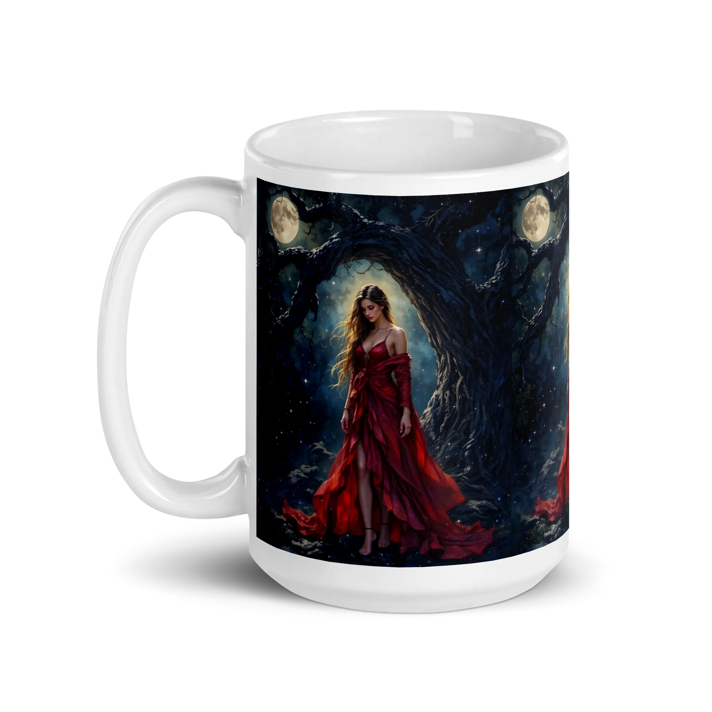 Lady in Red white mug