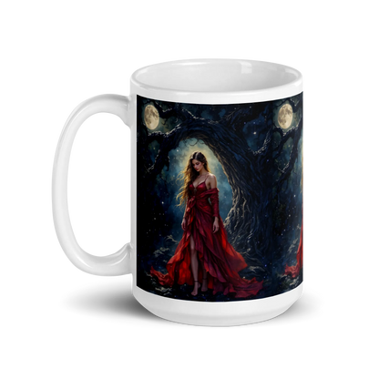 Lady in Red white mug