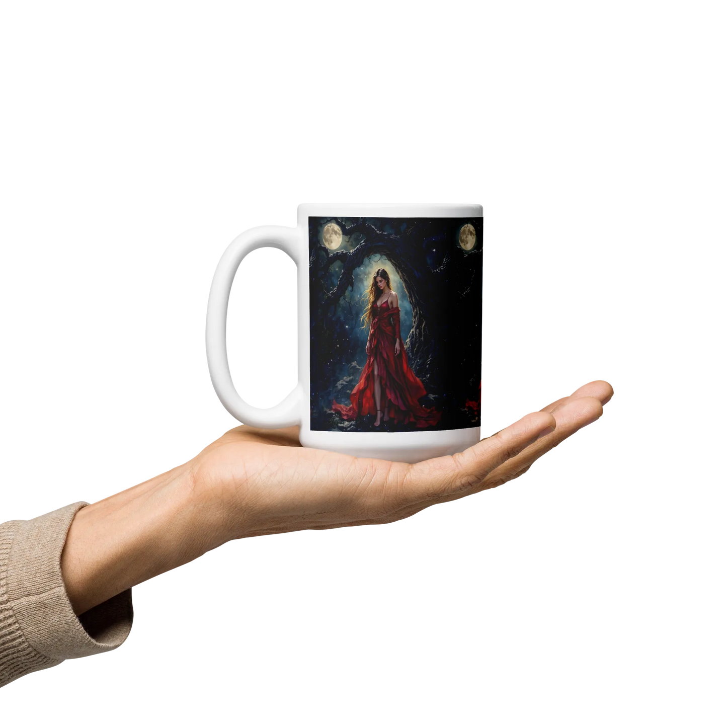 Lady in Red white mug