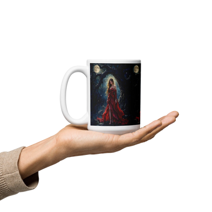 Lady in Red white mug