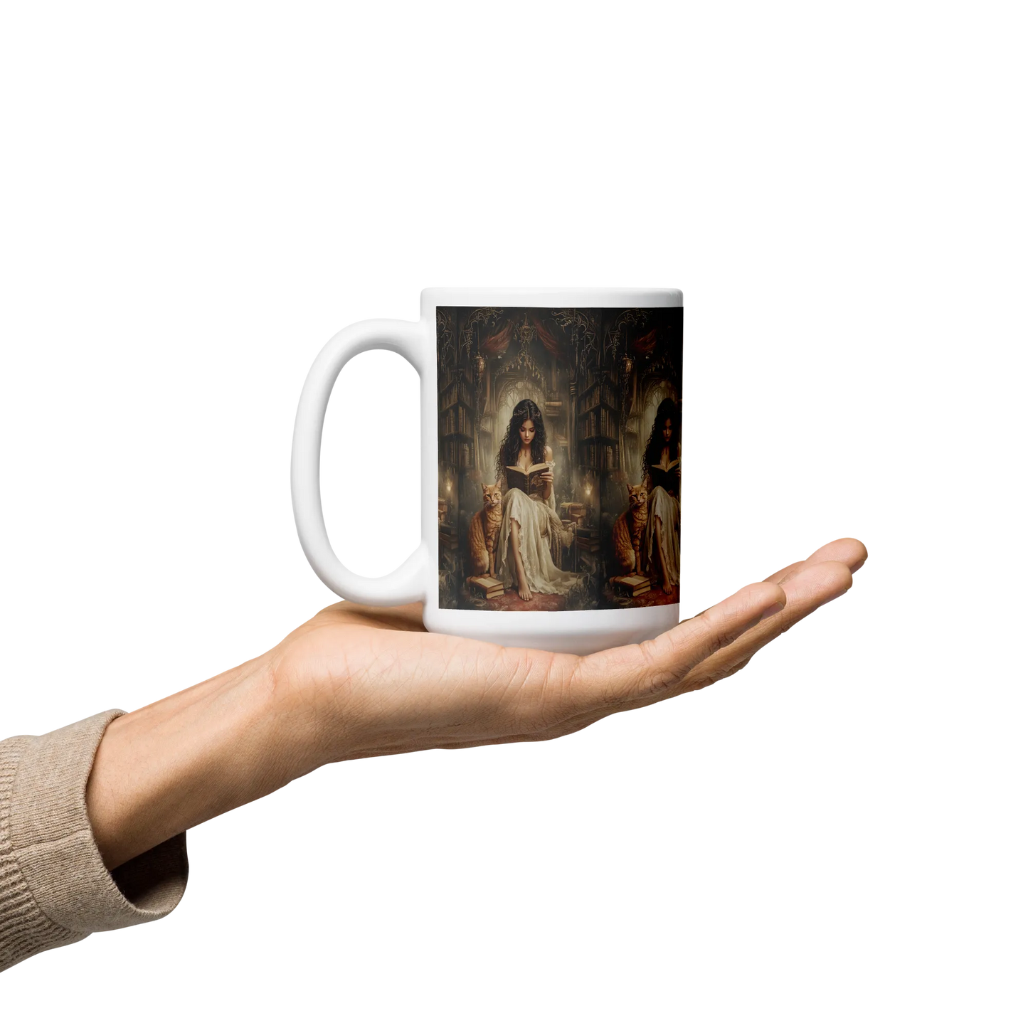 The Librarian white mug