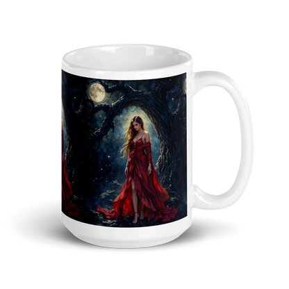 Lady in Red white mug