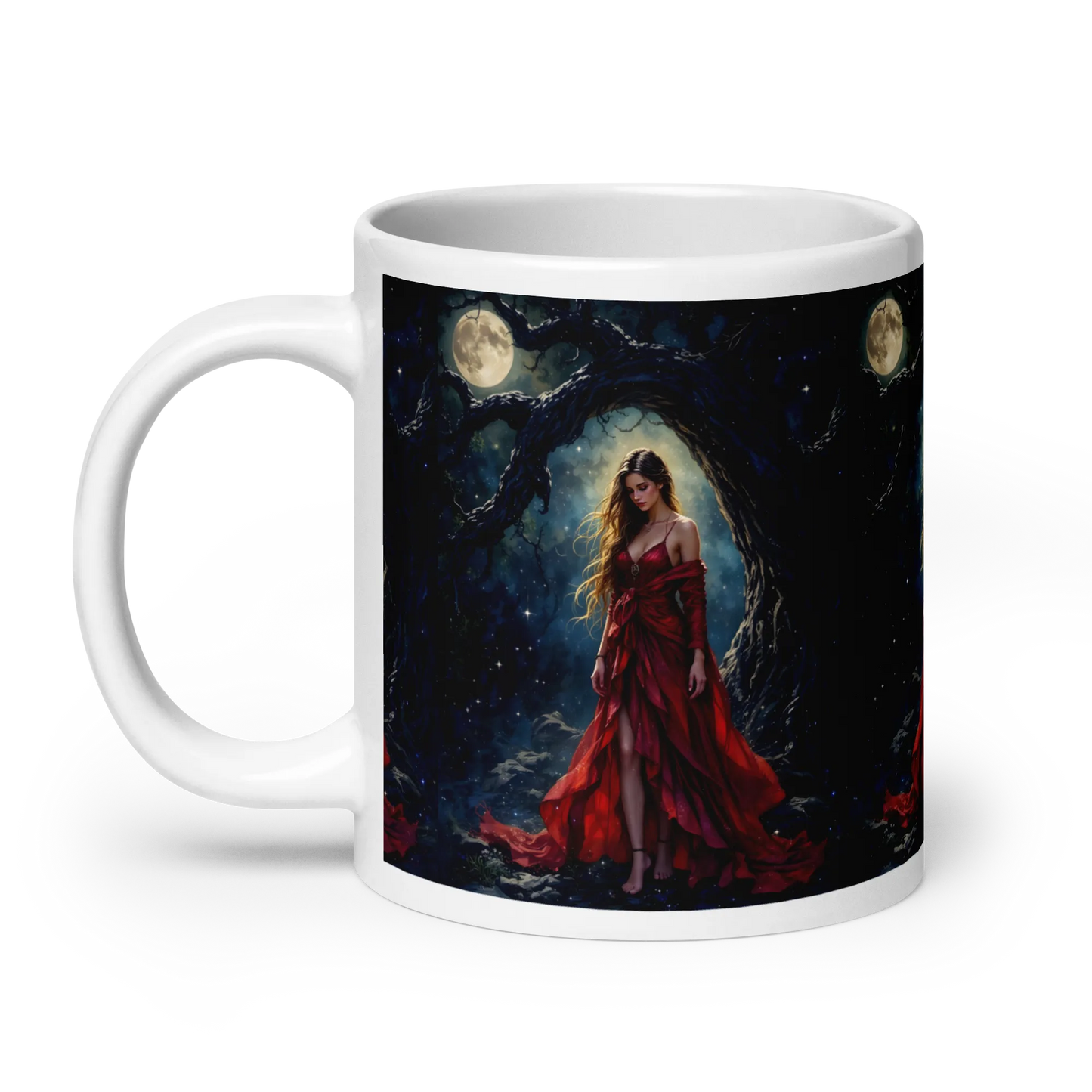 Lady in Red white mug