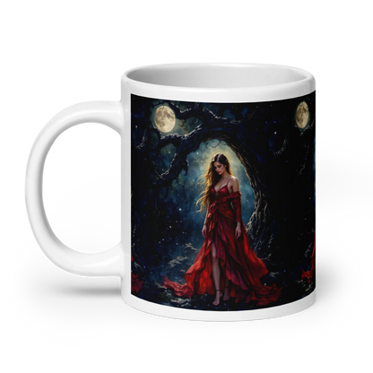 Lady in Red white mug