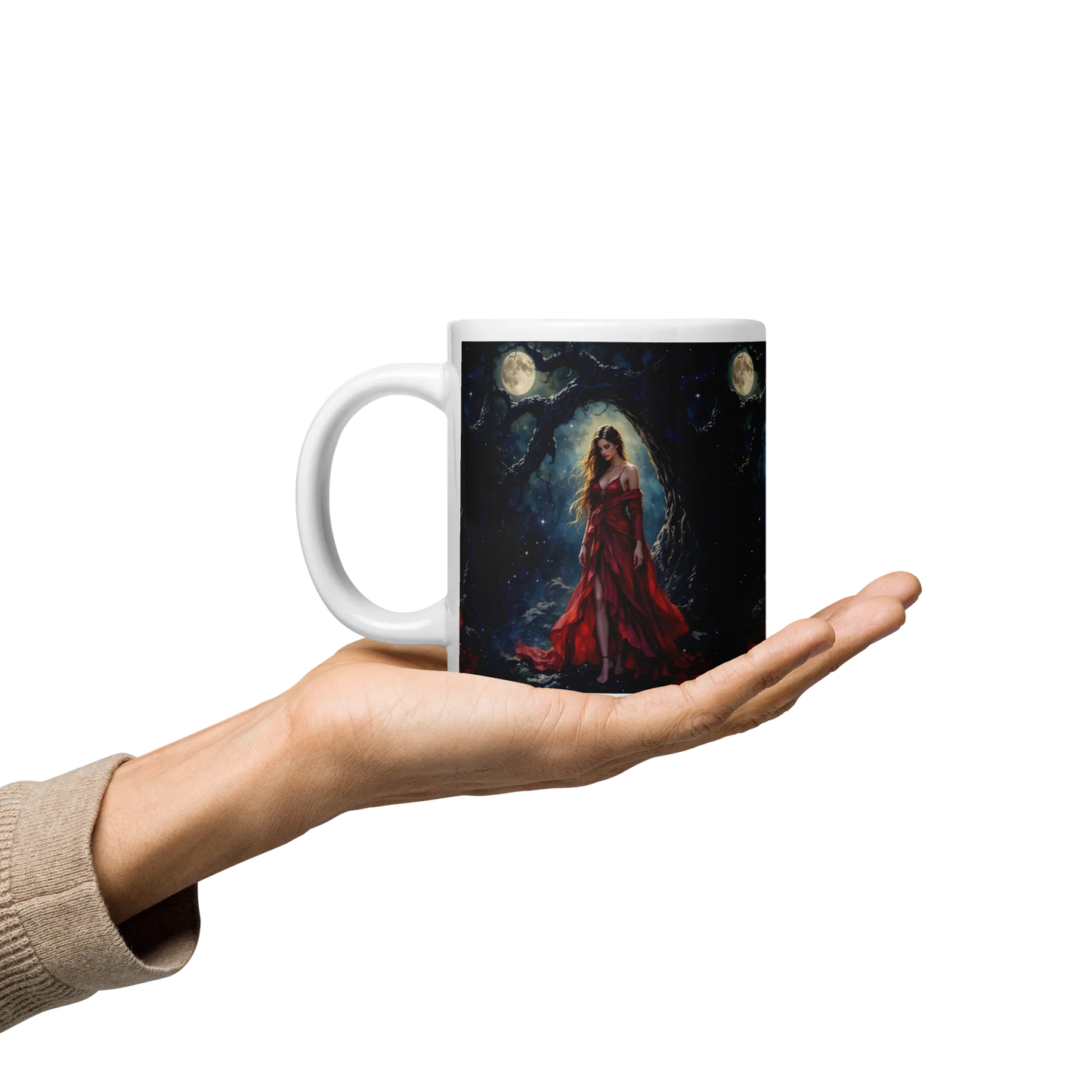 Lady in Red white mug