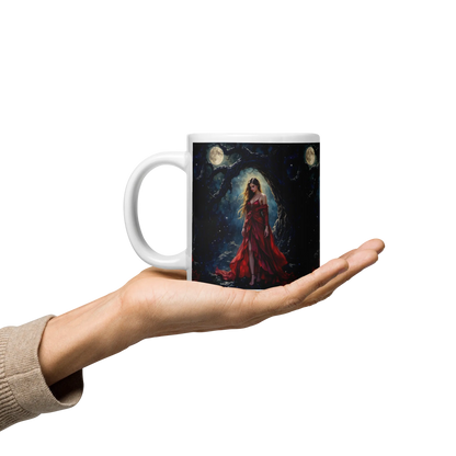 Lady in Red white mug
