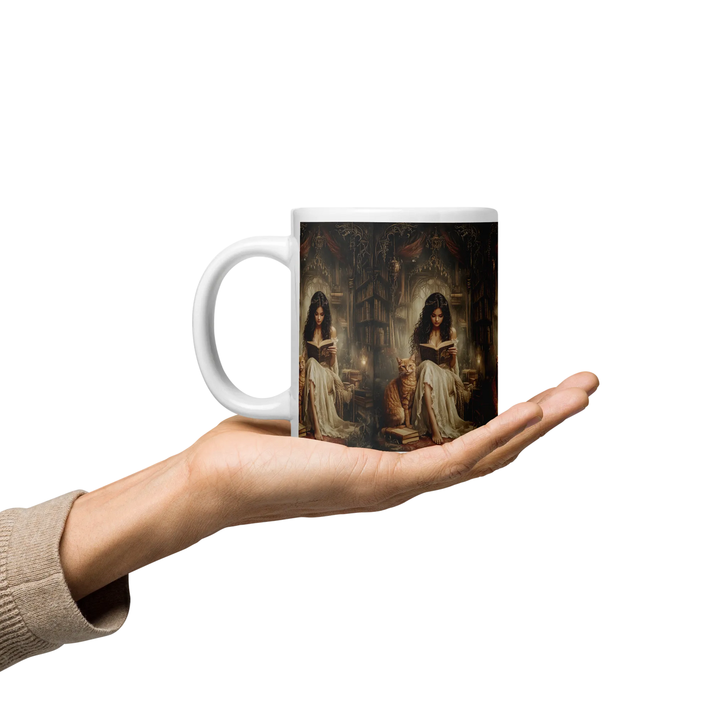 The Librarian white mug