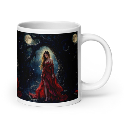 Lady in Red white mug